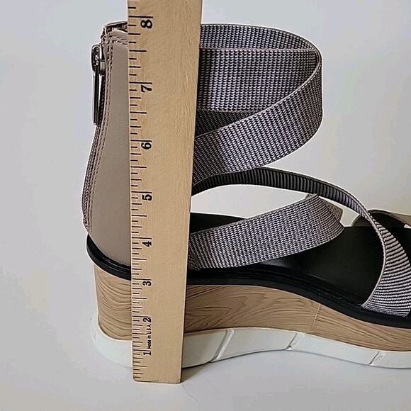 Sorel Joannie III Sport Strap Platform Wedge Sandals Gray Open Toe - Picture 13 of 14
